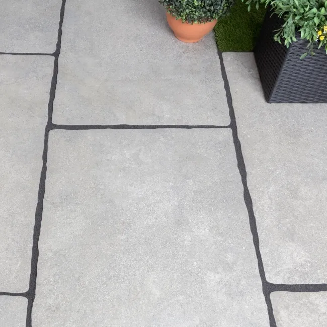 Mineral Dark Grey Rustic Edge Stone Effect Porcelain Outdoor Slab
