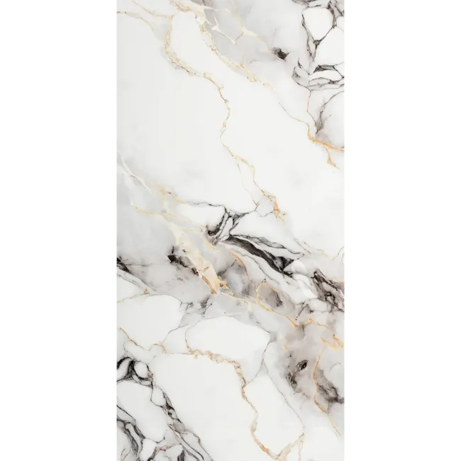 Napoli Grey White Marble Effect Polished Porcelain Tile