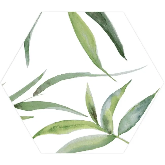 Oasis Floral Patterned Hexagon Matt Porcelain Wall and Floor Tile