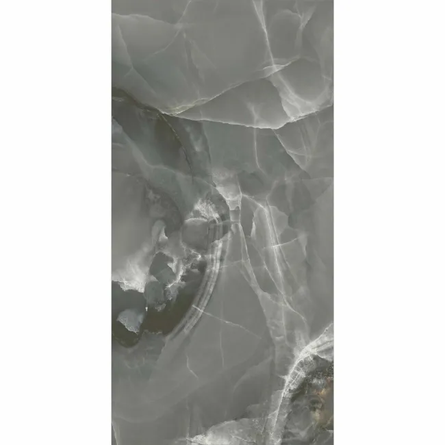 Onyx Marble Effect Dark Grey Polished Porcelain Wall and Floor Tile