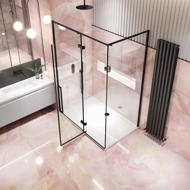 Onyx Marble Effect Rose Pink Polished Porcelain Wall and Floor Tile