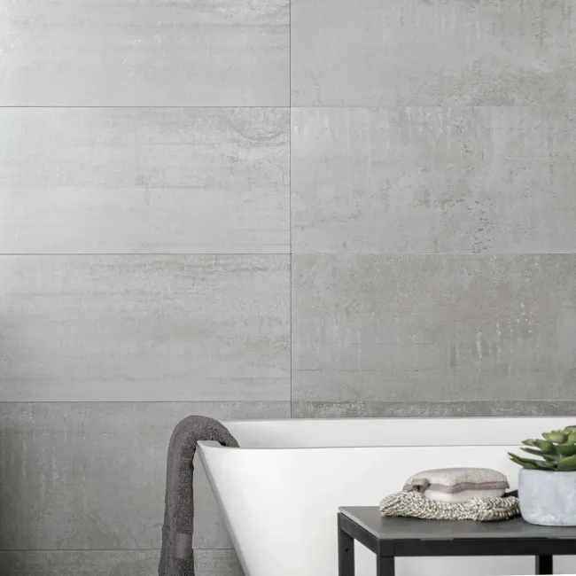 Metal Silver Rectified Porcelain Floor Tile