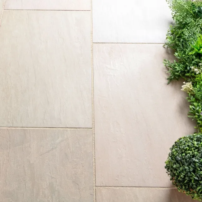 Raj Green Sandstone Effect Matt Large Porcelain Outdoor Slab 