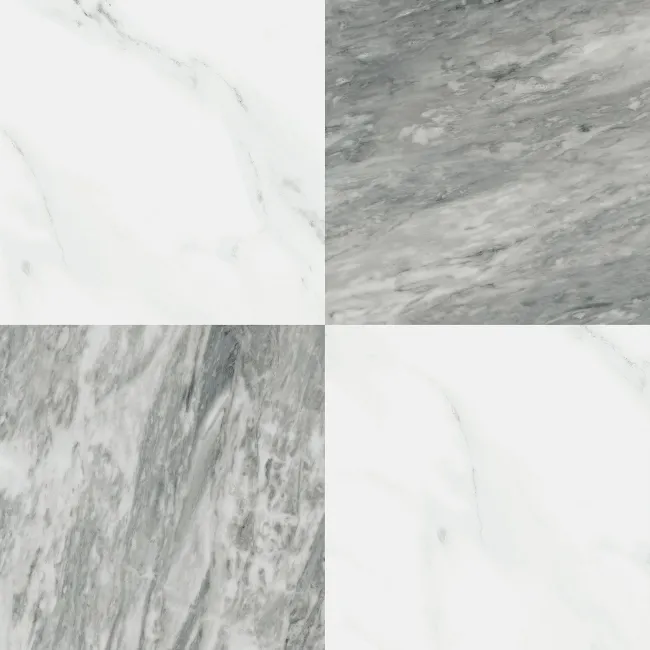 Marble Chess Effect Grey & White Matt Porcelain Tile