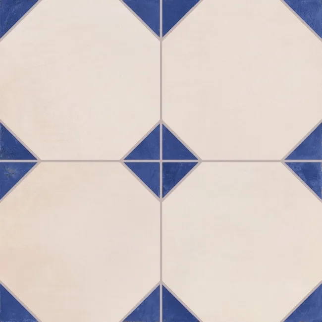 Dover Ivory Terracotta Effect Blue Matt Porcelain Tile