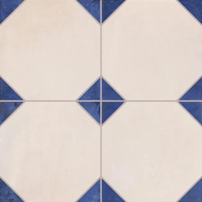 Dover Ivory Terracotta Effect Blue Matt Porcelain Tile