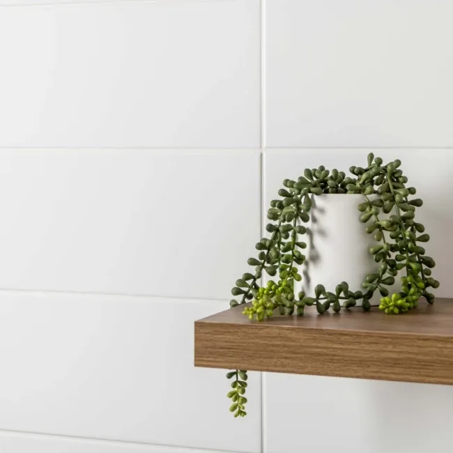 Rubik Flat White Gloss Ceramic Wall Tile