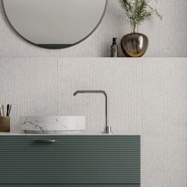 Everlast Grey Matrix Decor Concrete Effect Matt Porcelain Tile