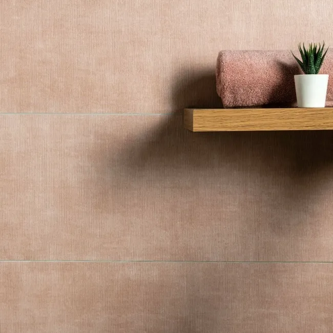 Tapiz Pink Matt Hessian Effect Ceramic Wall Tile