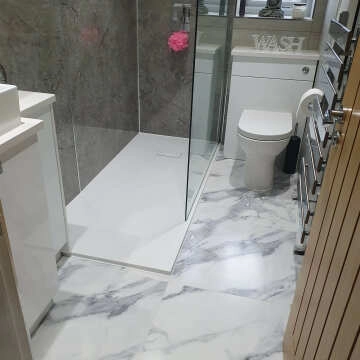 Marble Deluxe White Tile Luxury Click Vinyl Flooring 6mm