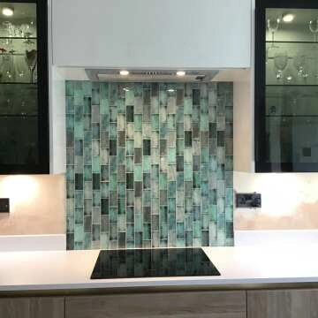 Raindrop Green Glass Mosaic 300x300
