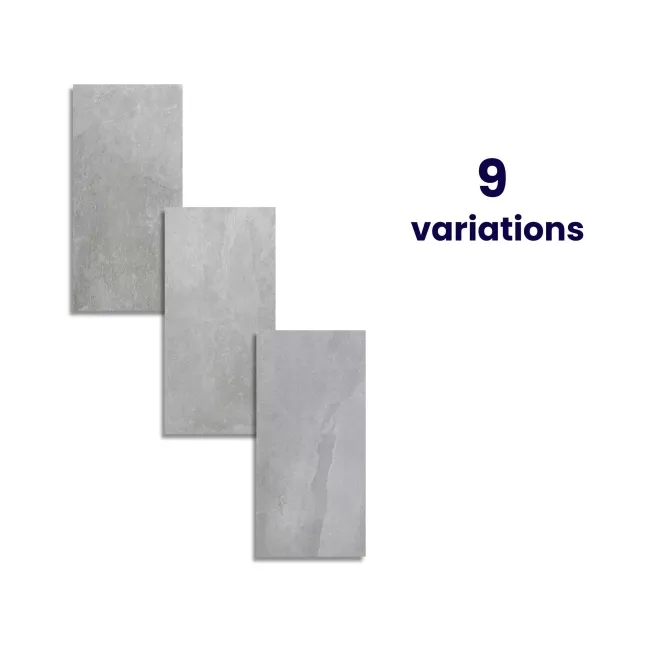 Augusta Ice Grey Slate Effect Matt Porcelain Wall and Floor Tile