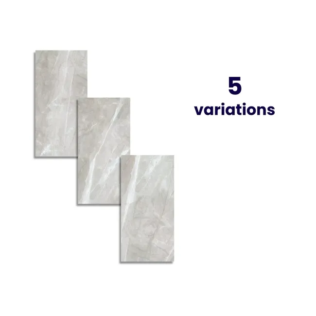 Alessia Light Grey Marble Effect Polished Porcelain Wall and Floor Tile