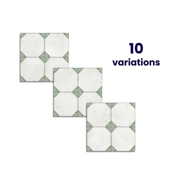 Leeds Green Patterned Matt Porcelain Floor Tile