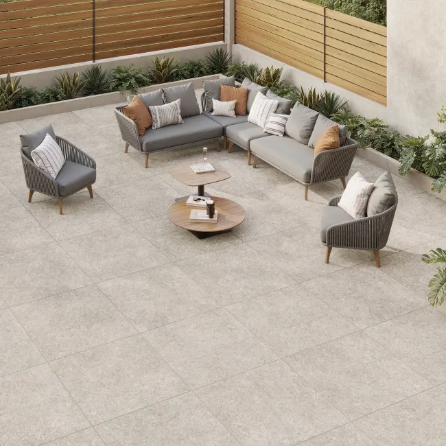 Oikos Natural Limestone Effect Matt Porcelain Outdoor Slab Tile