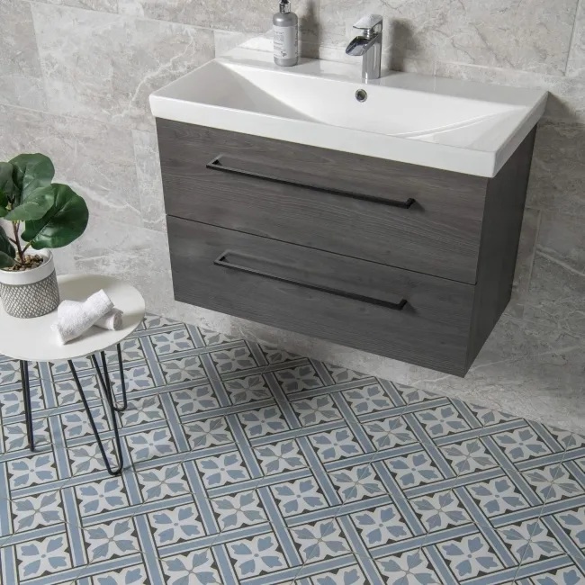 Bernini Light Grey Gloss Marble Effect Ceramic Wall Tile