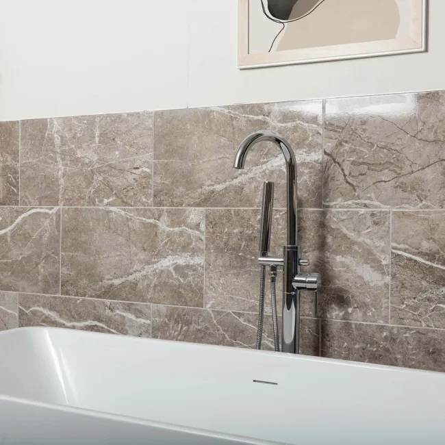 Bernini Natural Gloss Marble Effect Ceramic Wall Tile