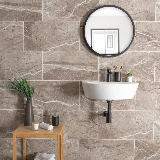 Bernini Natural Gloss Marble Effect Ceramic Wall Tile