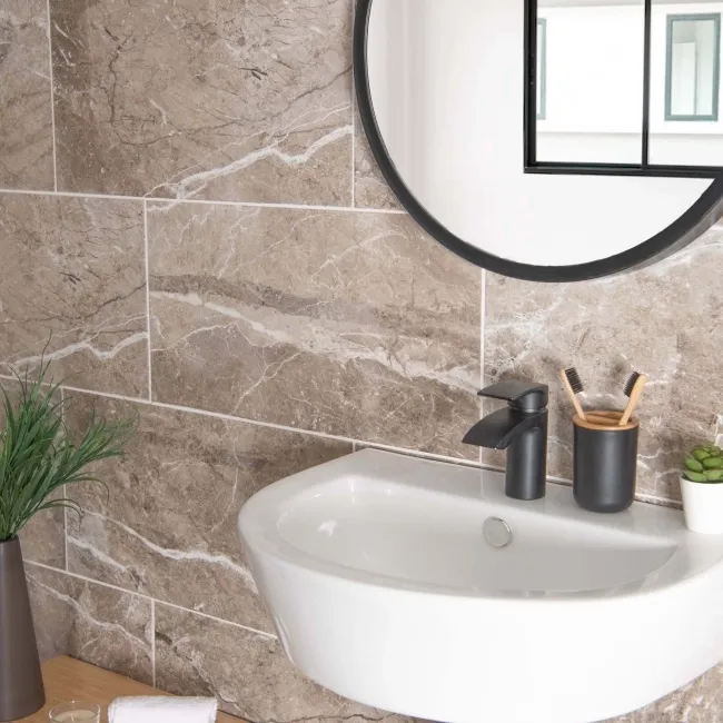 Bernini Natural Gloss Marble Effect Ceramic Wall Tile