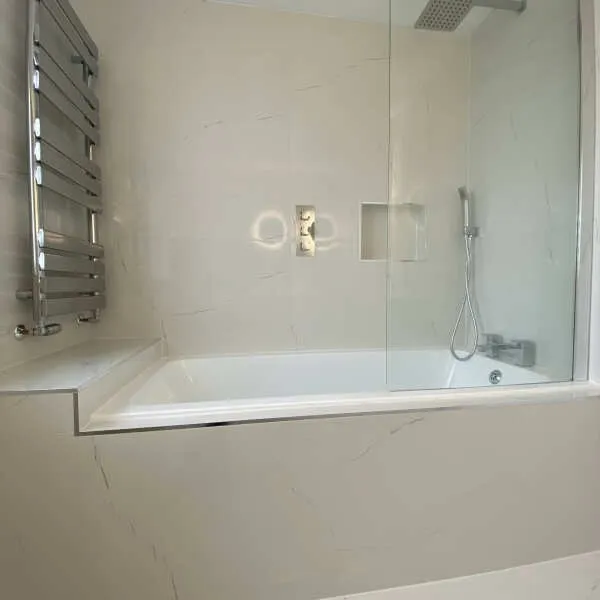 Barbados White Marble Effect Gloss Porcelain Floor Tiles