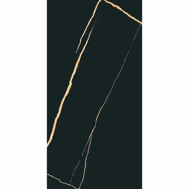 Da Vinci Golden Black Marble Effect Semi Polished Porcelain Tile