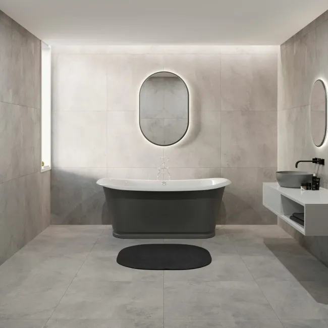 Elconi Grey Large Concrete Effect Matt Porcelain Floor Tile