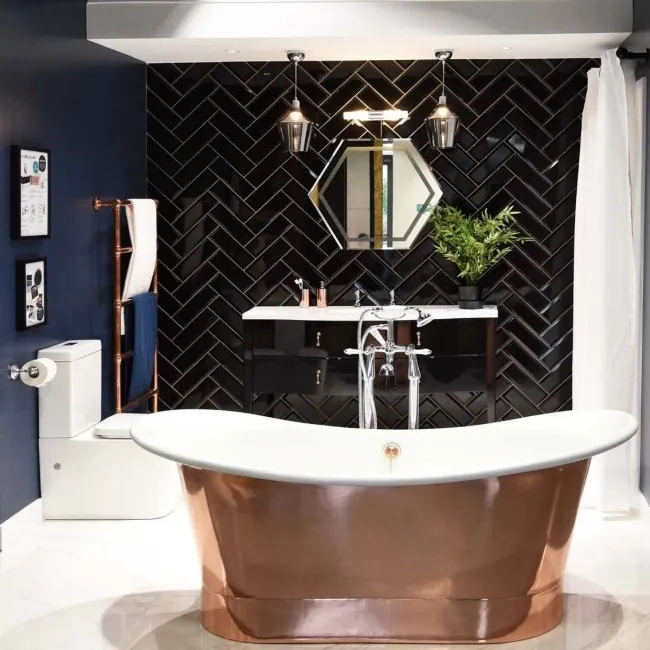 Ceramic Wall Black Metro Tiles