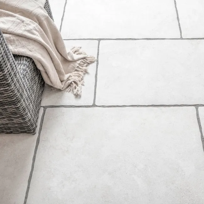 Mineral White Rustic Edge Stone Effect Porcelain Outdoor Slab