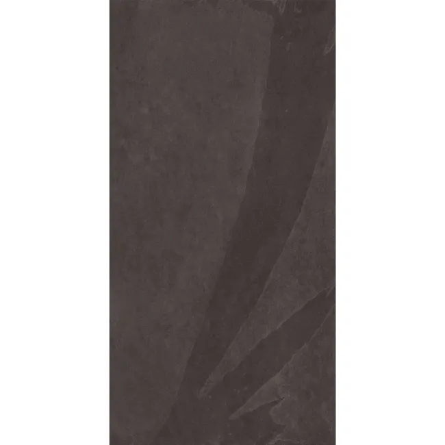 Mustang Black Slate Effect Matt Porcelain Large Wall and Floor Tile