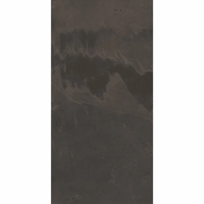 Mustang Black Slate Effect Matt Porcelain Wall and Floor Tile