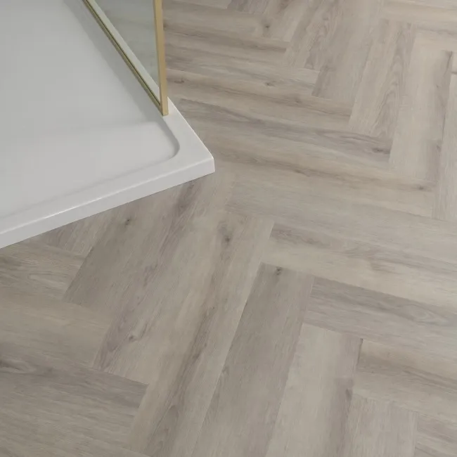 Paris Grey Oak Herringbone Luxury Click Vinyl Flooring 5mm