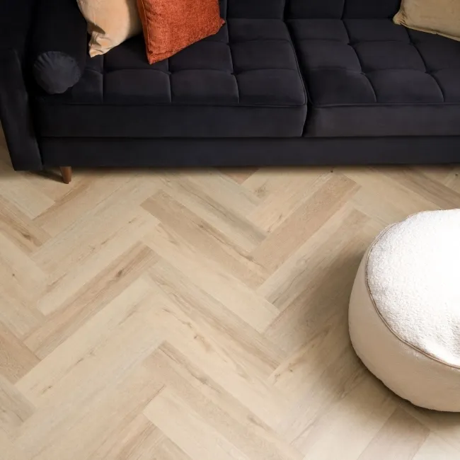 Paris Natural Light Oak Herringbone Luxury Click Vinyl Flooring 5mm