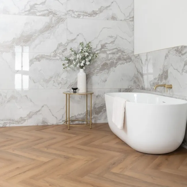 Paris Natural Oak Herringbone Luxury Click Vinyl Flooring 5mm