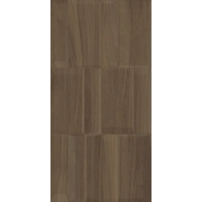 Nogal Block Decor Dark Brown Wood Effect Matt Ceramic Wall Tile