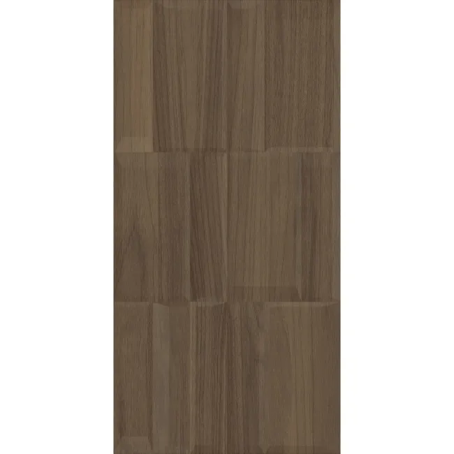 Nogal Block Decor Dark Brown Wood Effect Matt Ceramic Wall Tile