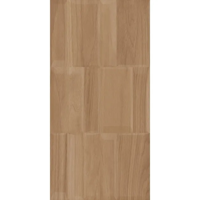 Nogal Block Decor Brown Wood Effect Matt Ceramic Wall Tile