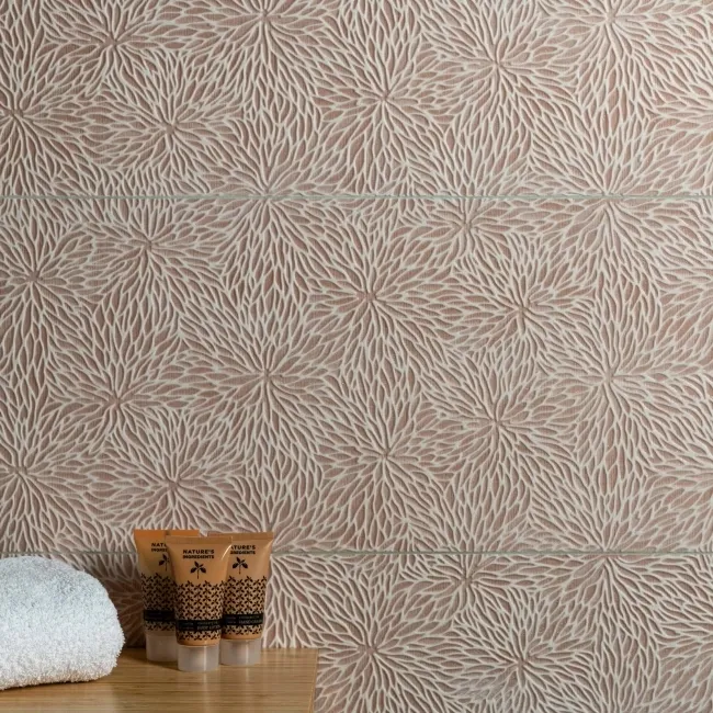 Tapiz Floral Decor Pink Matt Ceramic Wall Tile