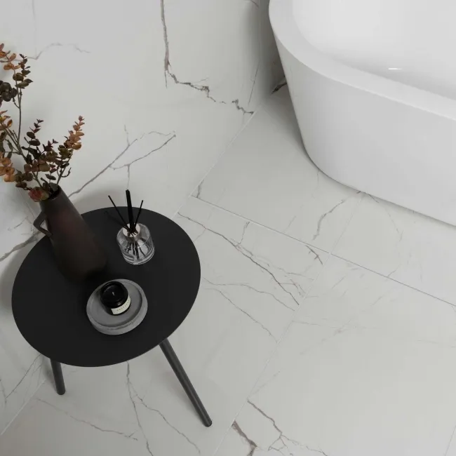 The Room White Italian Polished Porcelain Wall and Floor Tiles