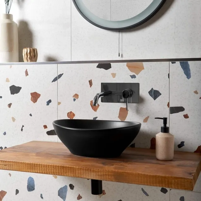 Trend White Terrazzo Multicolour Wall and Floor Tile