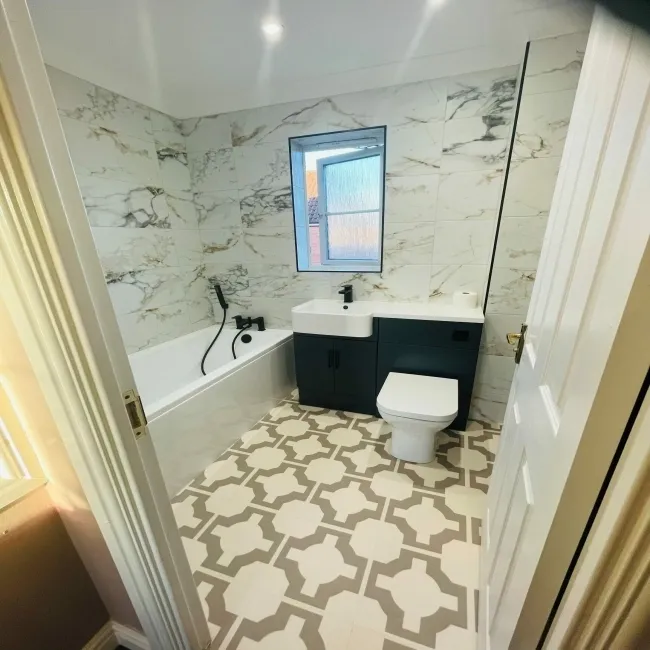 Barnaby White Marble Effect Matt Porcelain Wall and Floor Tile