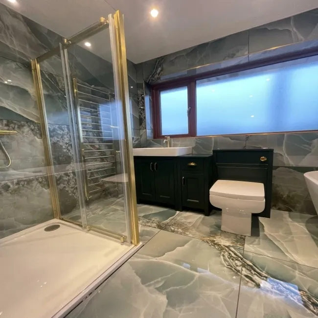 Onyx Marble Effect Turquoise Green Polished Porcelain Wall and Floor Tile