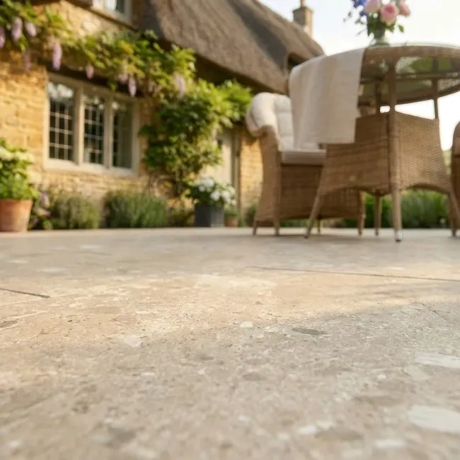 Ura Beige Stone Effect Matt Porcelain Outdoor Slab Tile