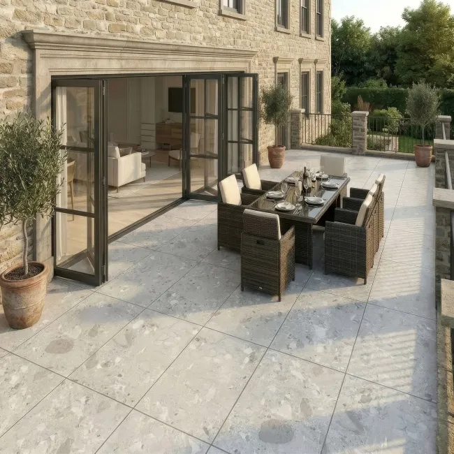 Ura Grey Stone Effect Matt Porcelain Outdoor Slab Tile