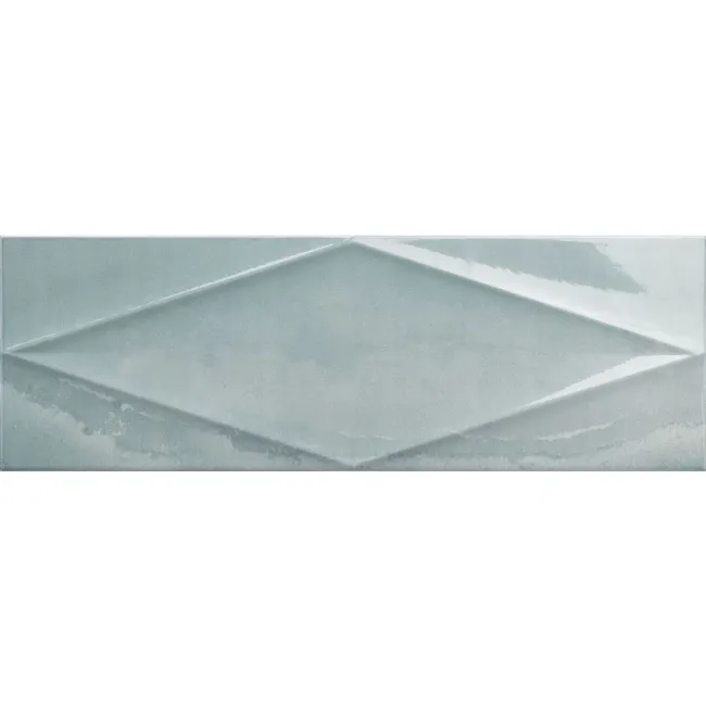 Zellige Ocean Blue Diamond Decor Gloss Porcelain Tile