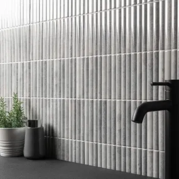 Rubik Smokey Grey Kit Kat Effect Gloss Ceramic Wall Tile