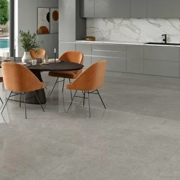 Ulisse Grey Concrete Effect Large Polished Porcelain Tile