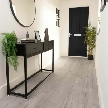 Verbier Grey Large Wood Effect Matt Porcelain Floor Tile