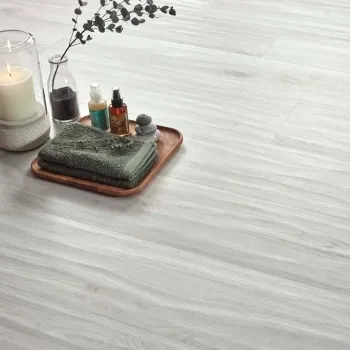 Volte White Wood Effect Matt Porcelain Floor Tile
