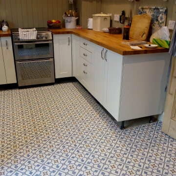 Brighton Blue Pattern Porcelain Floor Tiles