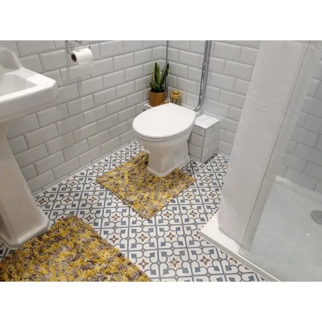 Brighton Blue Pattern Porcelain Floor Tiles